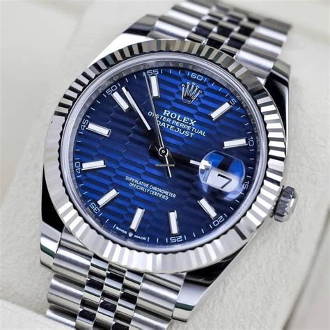 rolex 41mm datejust blue|Rolex Datejust 41 blue motif.